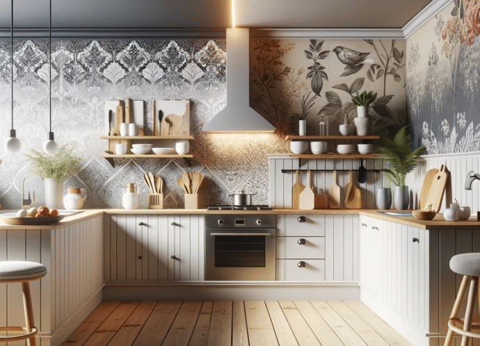 Wallpaper Paint Trends Kitchen Design